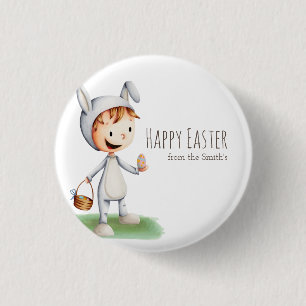 Ei Hunt Boy Happy Oaster Family Personalisiert Button