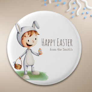 Ei Hunt Boy Happy Oaster Family Personalisiert Button
