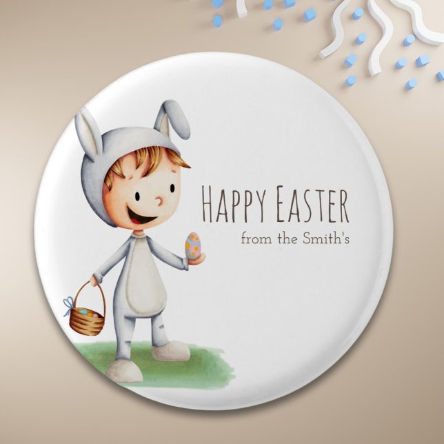 Ei Hunt Boy Happy Oaster Family Personalisiert Button (Von Creator hochgeladen)