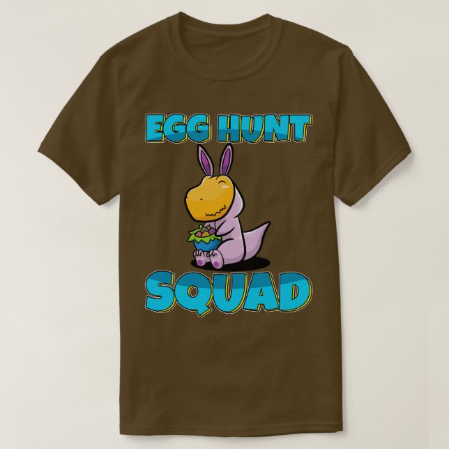 Ei Hunt Squad Niedlich Dino Ostereier Jagen T-Shirt (Design vorne)