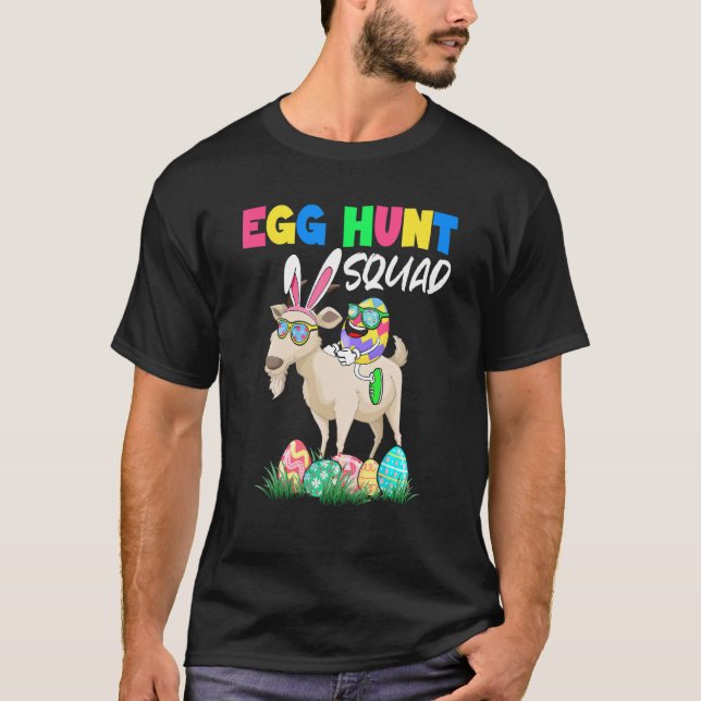 Ei Hunt Squad Ostereier Ridding Bunny Goat Farm T-Shirt (Vorderseite)