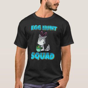 Ei-Jagd-Trupp Süßer Husky-Hund Ostereier-Jagd T-Shirt