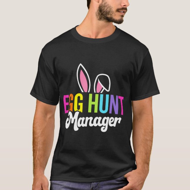 Ei-Jagdmanager Matching Osterkaninchenohren Ei H T-Shirt (Vorderseite)