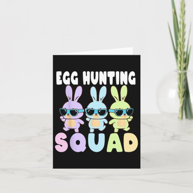 Ei Jagdplatz Funny Oaster Bunnies Ei Hunt Karte (Vorderseite)