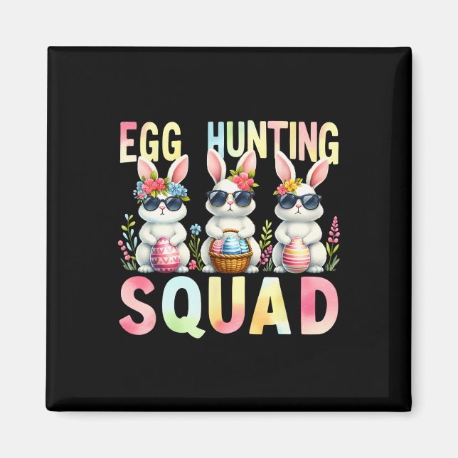 Ei Jagen Squad Ostertag Bunny Egg Hunt Happy Magnet (Vorne)
