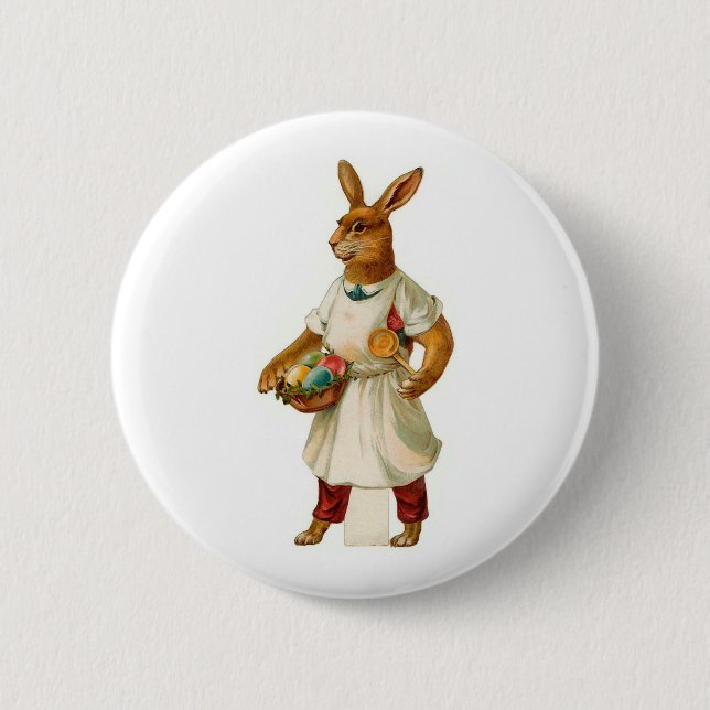 Ei Koch Vintage Osterhase Button (Vorderseite)