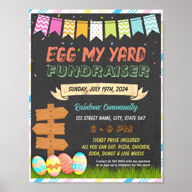Ei My Yard Fundraiser-Vorlage Poster (Vorne)