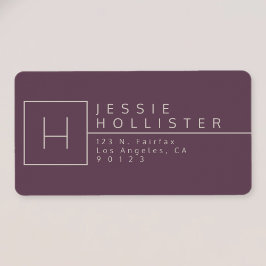 Ei Pflanze & Silberrost Mit Monogramm Rücksendeadr Adressaufkleber