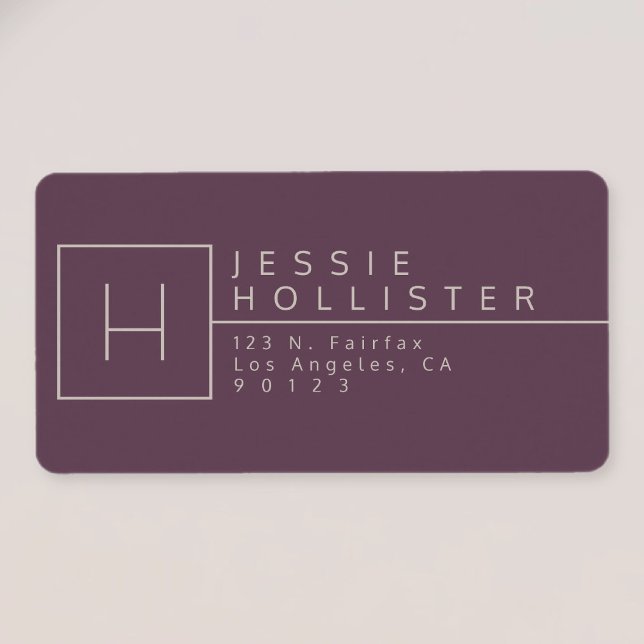 Ei Pflanze & Silberrost Mit Monogramm Rücksendeadr Adressaufkleber (Von Creator hochgeladen)