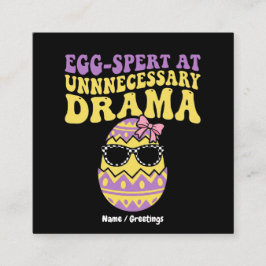 Ei-spert bei unnötigem Drama Lustiges Retro-Ostern Quadratische Visitenkarte