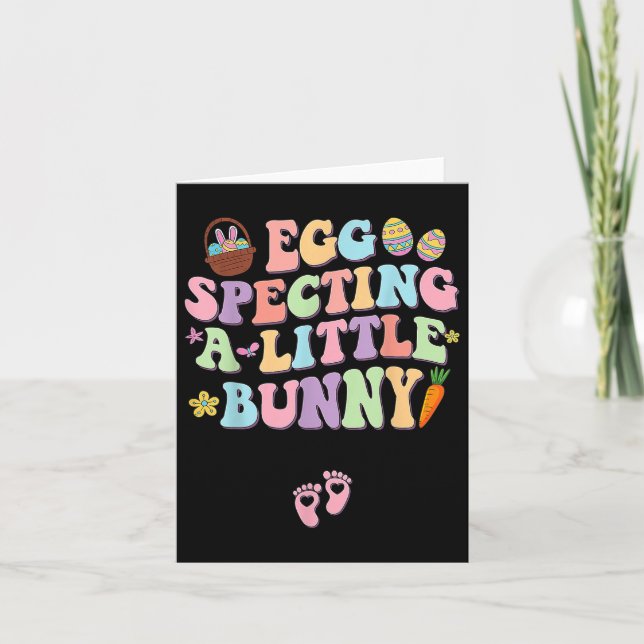 Ei Spinting ein wenig Bunny Oaster Schwangerschaft Karte (Vorderseite)