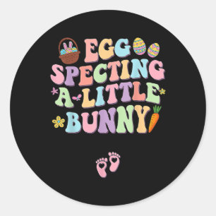 Ei Spinting ein wenig Bunny Oaster Schwangerschaft Runder Aufkleber