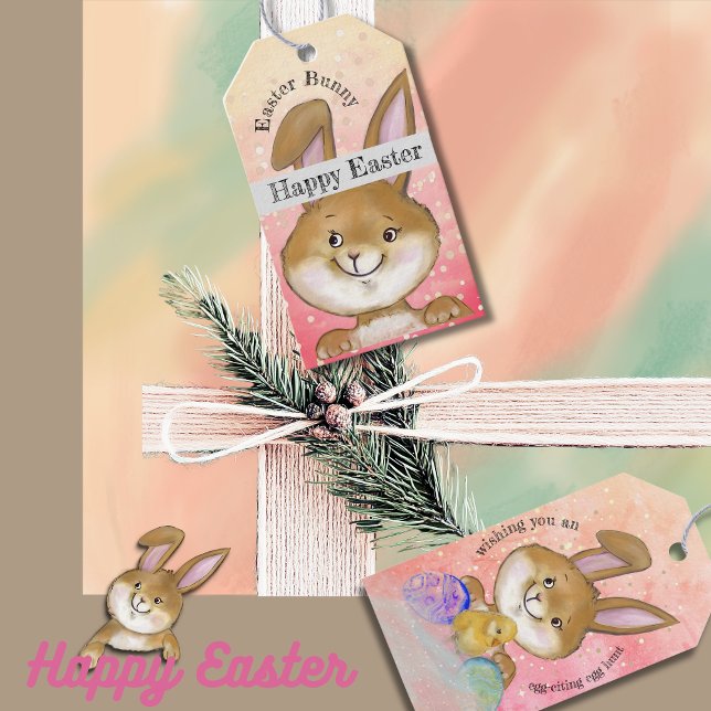 Ei zitierend Ei Jagd Kinder rosa Geschenkanhänger (Egg-citing Egg Hunt Kids Pink Gift Tags)
