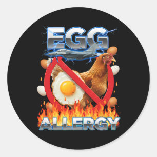 Eiallergie Eifrei Lustiges Huhn Nahrungsmittelalle Runder Aufkleber