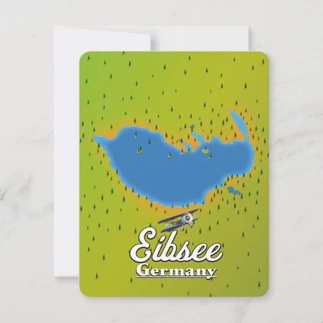 Eibsee Deutschland Reiseplakat. (Vorderseite)