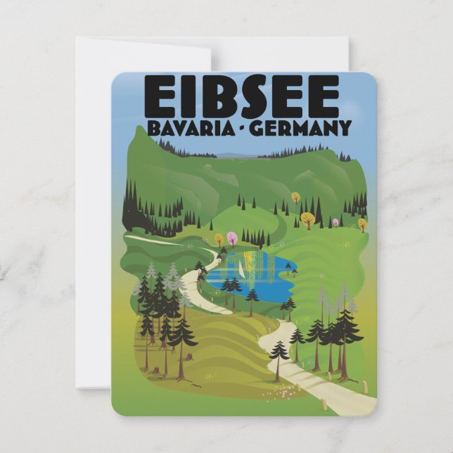Eibsee Deutschland Reiseplakat. (Vorderseite)