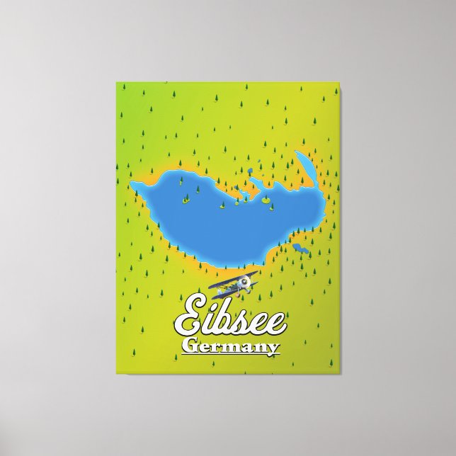 Eibsee Deutschland Reiseplakat. Leinwanddruck (Vorderseite)