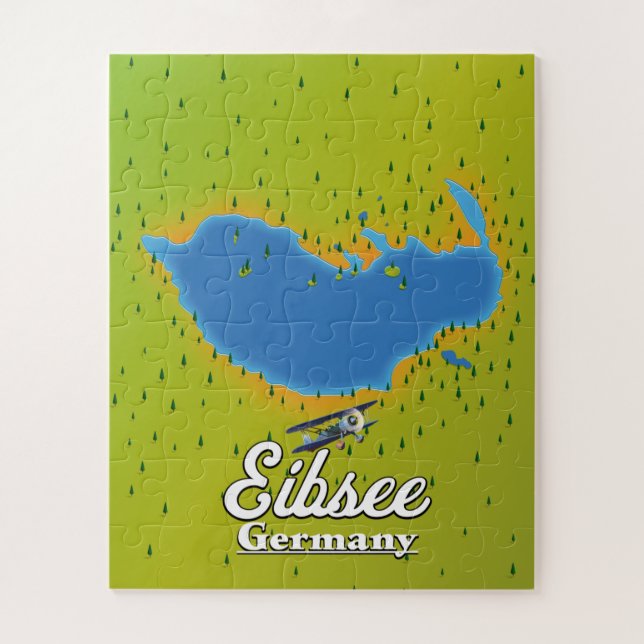 Eibsee Deutschland Reiseplakat. Puzzle (Vertikal)
