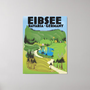 Eibsee Germany travel poster. Leinwanddruck