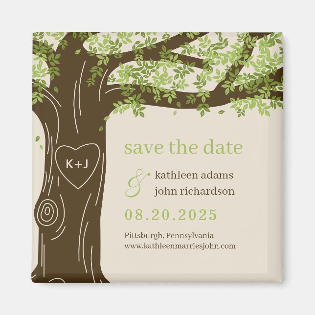 Eiche EDITABLE COLOR Save-The-Date-Magnet Magnet (Vorne)