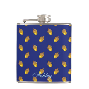 Eicheln blau flachmann