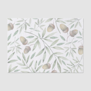 Eicheln und Grüntöne botanisch Seidenpapier