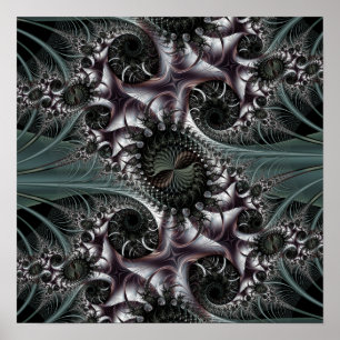 Eicheln und Spinnennetze im Mondlicht Poster