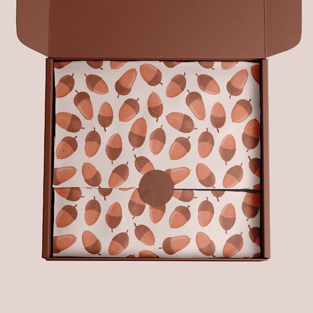 Eichelnmuster Seidenpapier (Autumnal acorn pattern tissue paper)