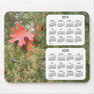 Eichen-Blatt-2-jähriger Kalender 2019-2020 durch Mousepad
