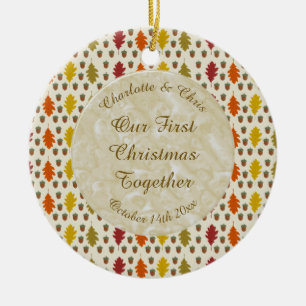 Eichen Blätter und Acorns Herbsthochzeit maßgeschn Keramik Ornament