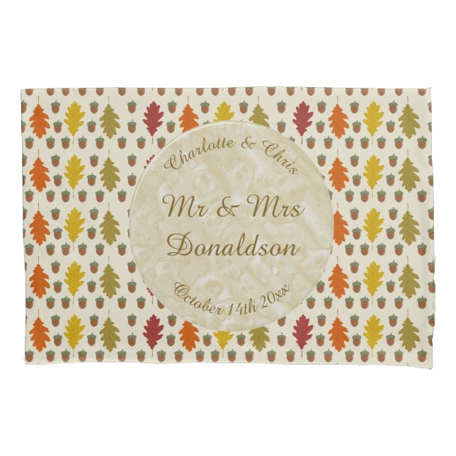 Eichen Blätter und Acorns Herbsthochzeit maßgeschn Kissenbezug (Vorderseite)