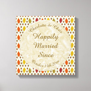 Eichen Blätter und Acorns Herbsthochzeit maßgeschn Leinwanddruck