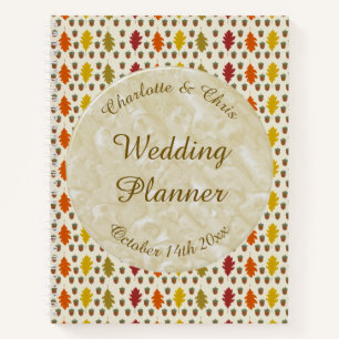 Eichen Blätter und Acorns Herbsthochzeit maßgeschn Notizbuch