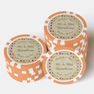Eichen Blätter und Acorns Herbsthochzeit maßgeschn Pokerchips