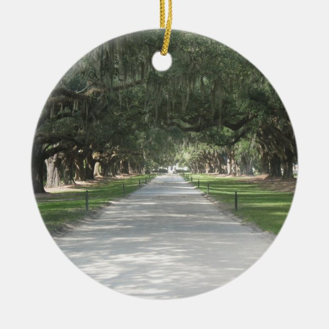 Eichen-Gasse bei Boone Hall, Charleston Keramik Ornament (Vorne)