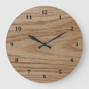 Eichen-Holz-Korn-Blick Große Wanduhr