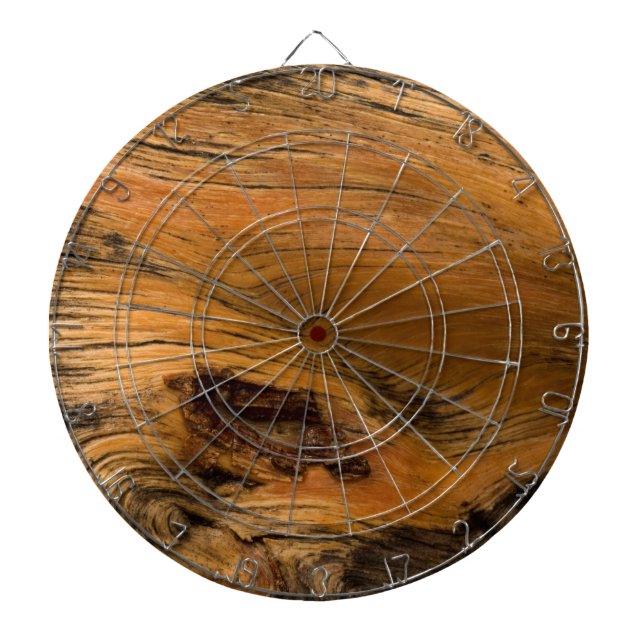 Eichen-Holz-MetallDartboard Dartscheibe (vorne)