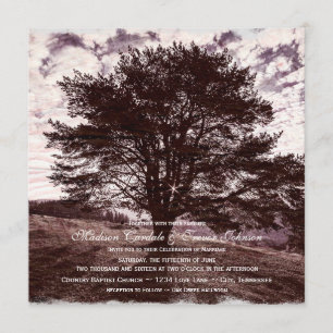 Eichen-rustikale Land-Hochzeits-Einladungen Einladung