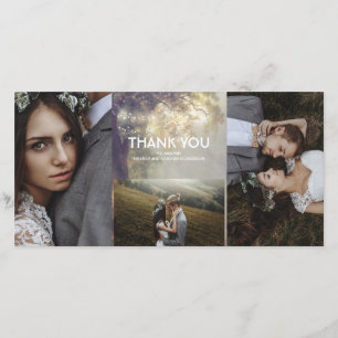 Eichen-Schnur-Licht-rustikale Hochzeit danken Dankeskarte