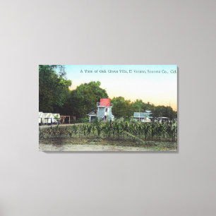 Eichen-Waldungs-Landhaus SceneEl Verano, CA Leinwanddruck