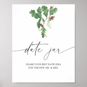 Eichenast - Date-Night-Ideen. Date-Glas Braut Poster