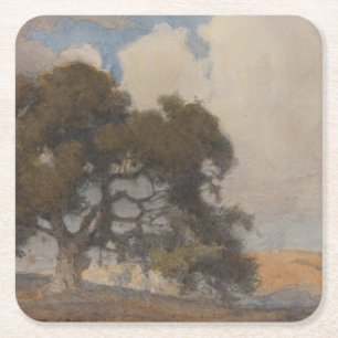 Eichenbaum (1910) – Majestätische Vintage-Aquarell Rechteckiger Pappuntersetzer