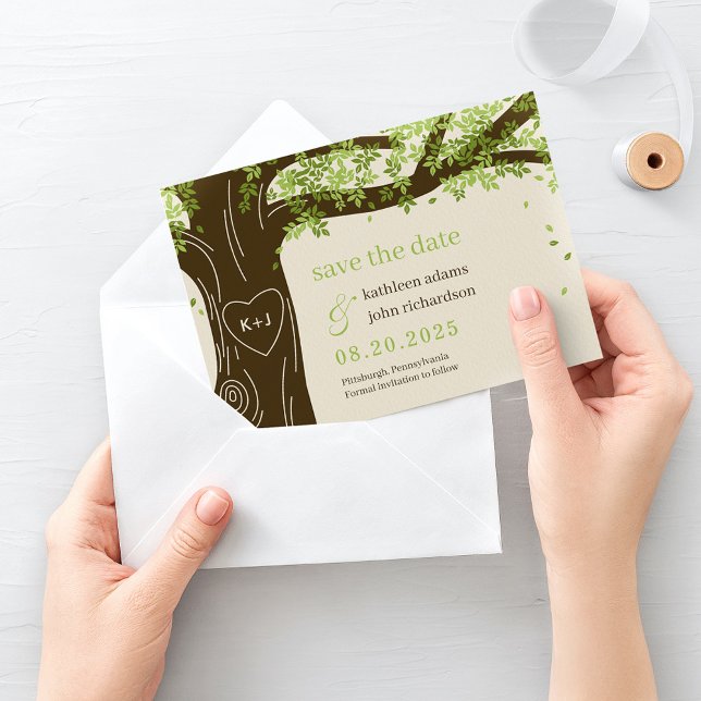 Eichenbaum EDITABLE COLOR Save The Date Karte (Von Creator hochgeladen)