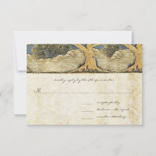 Eichenbaum gestörter Damask Metallic Elegance RSVP Karte