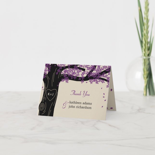 Eichenbaum Hochzeit Danke, dass Sie Karten zur Ken (Vorderseite)