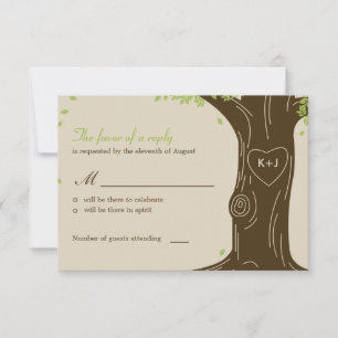 Eichenbaum-Hochzeit RSVP / Antwortkarte Karte