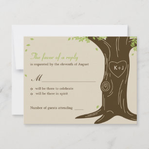 Eichenbaum-Hochzeit RSVP / Antwortkarte Karte