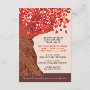 Eichenbaum-Hochzeitskarte der Liebe Autum Begleitkarte