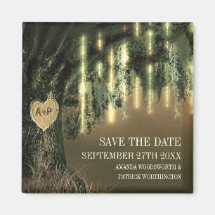 Eichenbaum-Spanisches Moos-Save-the-Date-Magnete Magnet