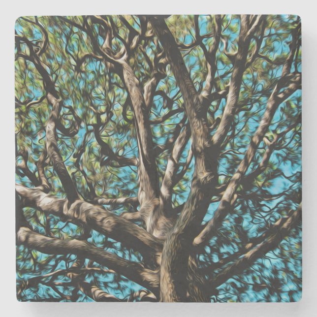 Eichenbaum Steinuntersetzer (Vorderseite)